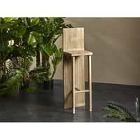 taburete bar con respaldo madera  35x40x105 cm