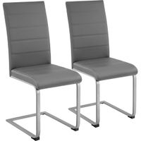 2 sillas de comedor ergonomicas y altas forma de c simil cuero gris