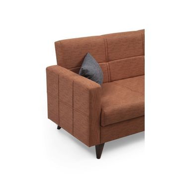 Sofá Cama 3 Plazas Polya Rojo Teja
