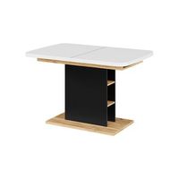 mesa de comedor fenaro 120-160 x 80 cm con compartimentos abiertos vicco
