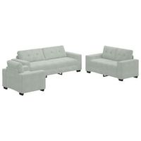juego de sofa 3 uds gris claro terciopelo vidaxl