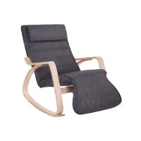 mecedora con reposapies ajustable grigio scuro