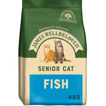 James Wellbeloved Senior 7+ Cat - Fish - Economy Pack: 2 x 4kg