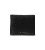 michael kors para hombre 39r5lhdf3o billetera hudson de piel con logotipo negro osfa casual
