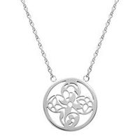colgante en forma de flor de acero inoxidable con cadena