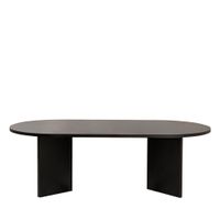 mesa de centro ovalada de madera 119x60 cm - negro