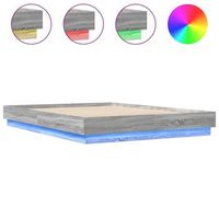estructura de cama con luces led gris sonoma 120x200 cm vidaxl