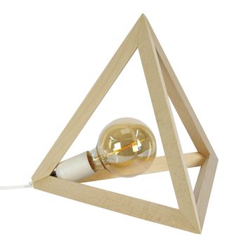 Lámpara de mesa pyramide triángulo madera natural