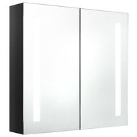 mueble de bano  armario de bano con espejo led negro brillante 62x14x60 cm