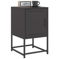 mesitas de noche 2 uds - mueble para dormitorio - acero - negro 36x39x605cm
