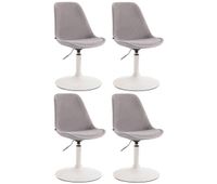 set de 4 sillas lounge maverick en terciopelo gris 57x48x76 cm