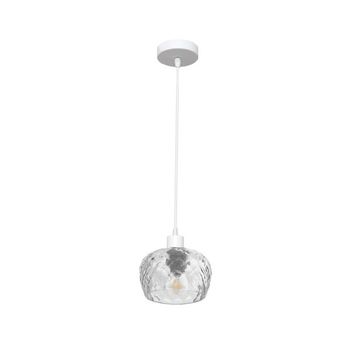 FABRILAMP Colgante Estela 1xe27 Blanco Regx13x13 Cm C/tulipa Cristal Tallado Transparente