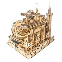 maqueta de madera 3d con movimiento mecanico diseno de pista de bolas castillo 400 piezas 245x21x24 cm color multicolor