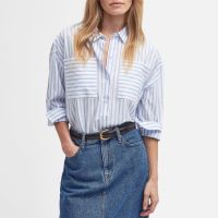 barbour nicola striped cotton-poplin shirt - uk 10
