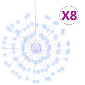Luces De Navidad De Estrellas 8 Uds 140 Led Blanco Frío 17 Cm Vidaxl