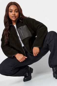 Yours Polar De Borreguito Negro, Mujer Curvy Y Tallas Grandes, Yours