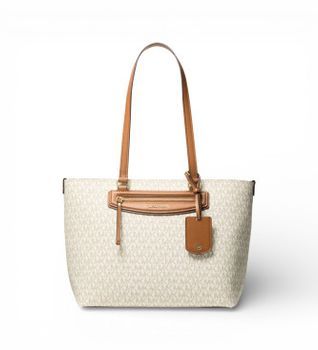 Michael Kors para mujer. 30S6GTVT2B Bolso tote Jet Set Travel mediano beige (OSFA), Casual, Lona