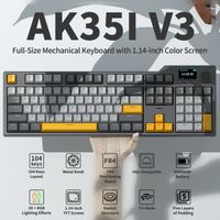 teclado mecanico para juegos ajazz ak35i v3 max con bateria de 8000 mah tri-modo cableado bluetooth inalambrico intercambiable en caliente pantalla tft a color