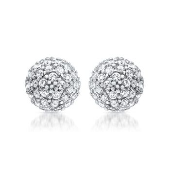 Pendientes de plata 925 pulida con piedras engastadas