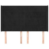 cabecero cama mueble de dormitorio con orejas de terciopelo 147 x 16 x 118128 cm negro m020003988