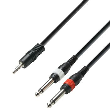 Cable JACK 3,5 ST A 2 JACK 6,3 Mono 1m