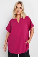 yours blusa frambuesa escote de muesca mujer curvy y tallas grandes yours