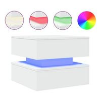 mesa de centro con luces led blanco 50x50x40 cm vidaxl