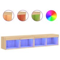 muebles de tv con luces led 2 uds roble sonoma 80x30x30 cm vidaxl