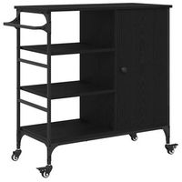 carro de cocina roble negro 875 x 39 x 845 cm vidaxl