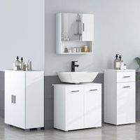 armario de bano con 2 puertas de mdf kleankin 60x30x80 cm-blanco