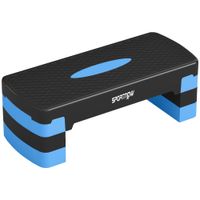 sportnow stepper fitness aerobico 3 niveles altura regulable 101520 cm con elevadores superficie antideslizante 68x29x20cm azul