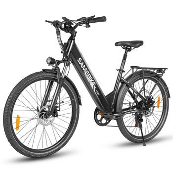 Bicicleta Eléctrica Urbana Samebike Rs-a01 Pro-t, Motor De 36 V, 500 W, Batería De 15ah, Negra