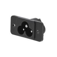 conector de alimentacion iec-320-c6 macho negro