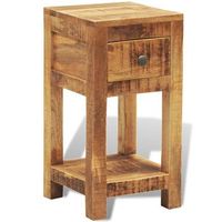 mesita de noche con 1 cajon de macera maciza de mango vidaxl