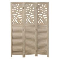 biombo de madera color arena de 3 paneles 170x120 ideal para separar y decorar tu espacio par06098