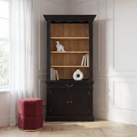 libreria de acacia negra mate con 2 puertas y 1 cajon