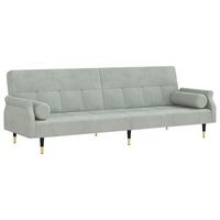 sofa cama  cama para adultos con cojines terciopelo gris claro