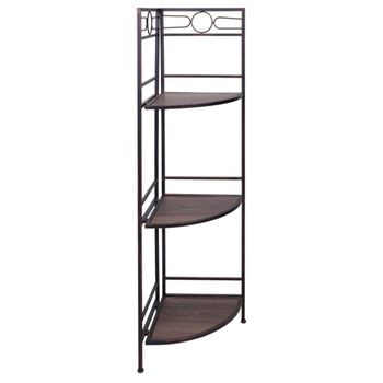 Estantería rinconera de madera y metal negra 50x36x126