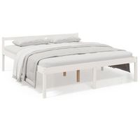 cama senior sin colchon madera maciza de pino blanco 200x200 cm vidaxl
