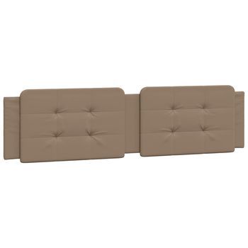 Cabecero De Cama | Panel De Cabecera | Decoración De Pared Acolchado Cuero Sintético Capuchino 200 Cm