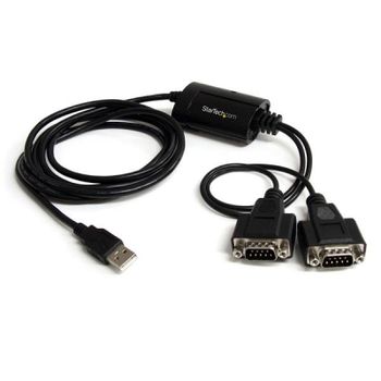 StarTech ICUSB2322F Cable USB a 2x RS232 1.8m Negro