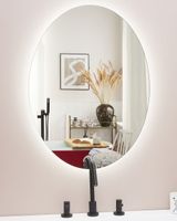 espejo de bano led de vidrio plateado 80x60