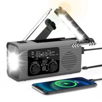 radio de emergencia multifuncionalcon energia solar y manivelaalerta meteorologica noaaradio am fm wbbanco de energi