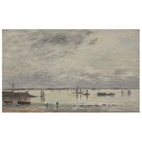 legendarte - cuadro lienzo impresion digital - portrieux le port maree basse - eugene boudin - decoracion pared cm 50x80