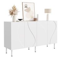 aparador moderno - mueble de salon y recibidor - pb y mdf - blanco 140x40x775cm