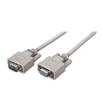 aisens cable serie rs232 db9m-db9h beige 18m