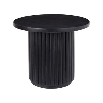 Mesa De Centro Tablero De Mango Acabado Natural Diseño Moderno Madera Negro Lemont
