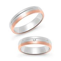 anillos para parejas de plata 925 chapados en oro rosa
