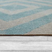 alfombras de interior y exterior saga azul 160 cm redondo