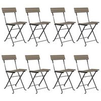 pack 8 uds sillas cafeteria plegables acero y ratan sintetico gris